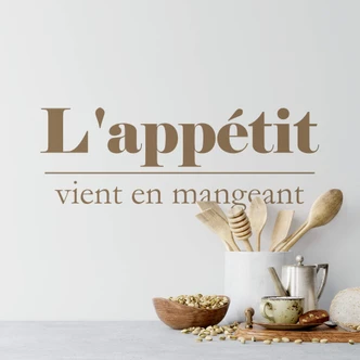 Muursticker L'appétit vient en mangeant 
