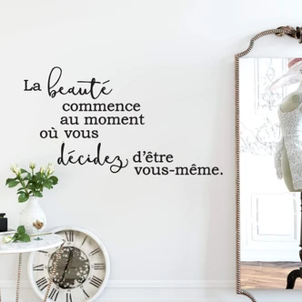 Wandtattoo La beauté commence 
