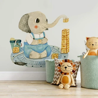 Wandtattoo Loske - Elefant mit Würfeln 