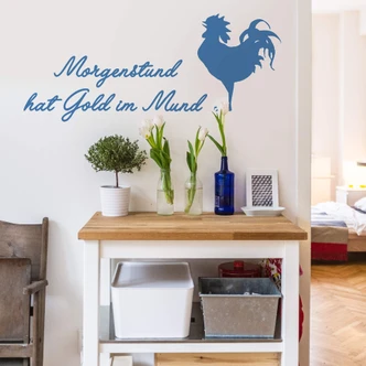 Wandtattoo Morgenstund hat Gold im Mund 