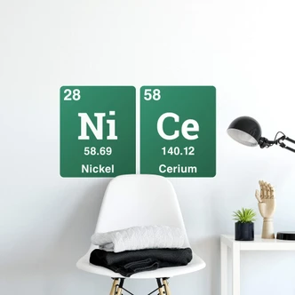 Sticker mural Nice - Mot avec le tableau périodique 