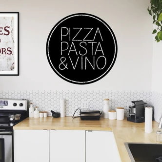 Muursticker Pizza Pasta and Vino 