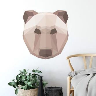 Muursticker Beer in geometrische vorm 