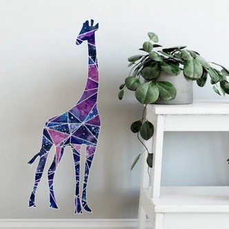 Muursticker Polygoon Galaxy Giraffe 