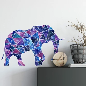 Muursticker Polygoon Galaxy Elephant 