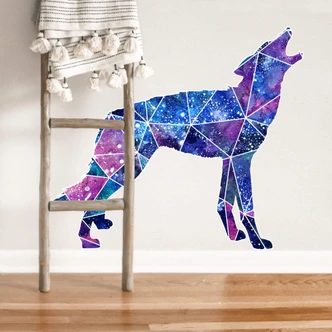 Muursticker Polygoon Wolf 