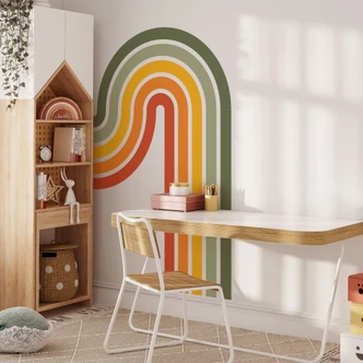 Wandtattoo Retro Streifen Form Set (3-teilig) | Regenbogenfarben Wandtattoo Retro Streifen Form Set (3-teilig) | Regenbogenfarben