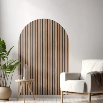 Wandtattoo Rundbogen Wandpaneel Holzoptik breit 