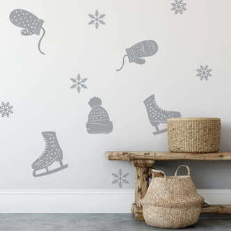 Sticker mural patins sur glace 