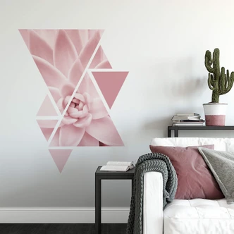Wandtattoo Sisi & Seb - Rosa Sukkulente im Dreieck 