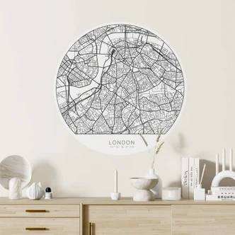 Wandtattoo Stadtplan London - rund 