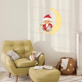 Wandtattoo Unser Sandmännchen - Unser Sandmann auf Halbmond 