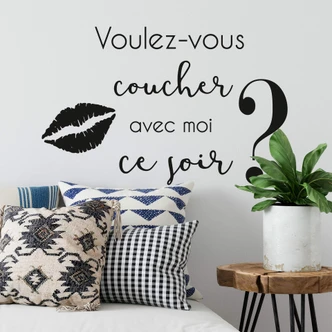 Muursticker Voulez-vous coucher avec moi? 
