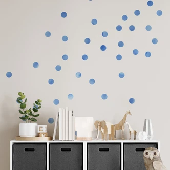 Adesivo Set Pois - acquerello blu 