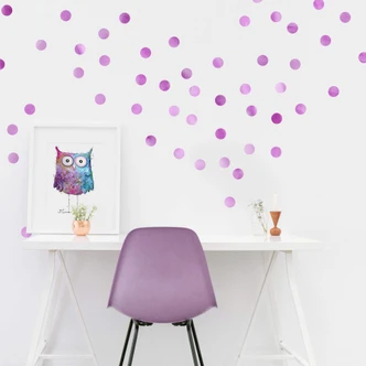 Wall sticker set Dots - Purple (50 stickers) 