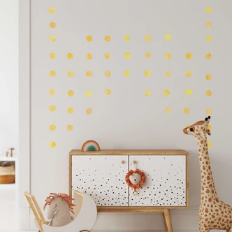 Wall sticker set Dots - Yellow (50 stickers) 