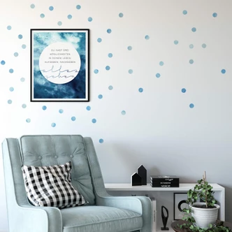 Wall sticker set Dots - Light Blue (50 stickers) 
