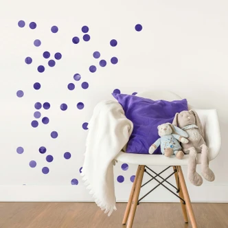 Wall sticker set Dots - Lilac (50 stickers) 