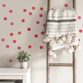 Wall sticker set Dots - Red (50 stickers) 