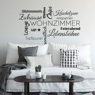 Wandtattoo Wohnzimmer Wortwolke 