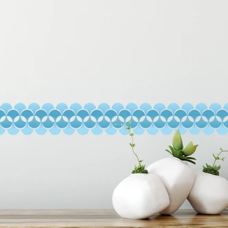 Adesivo murale - bordo decorativo blu retro 