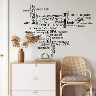 Wandtattoo Wortwolke Wellness Wandtattoo Wortwolke Wellness