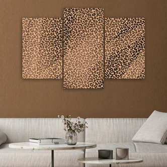 Leinwandbild 3 teilig, Leopard Leopard Pelfpatches Muster 