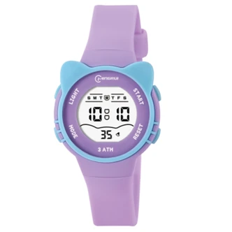 Digitalklocka sportarmbandsur | digitalklocka för barn och tonåringar | med kattöron | olika färger 