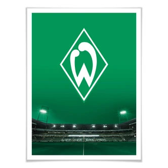 Poster Werder Bremen Logo mit Tribüne 