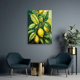 Leinwandbild, Zitronen Acryl 