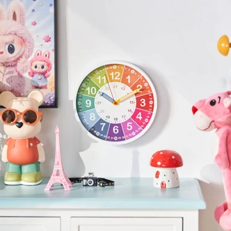 Lernuhr für Kinder Regenbogen | Wanduhr mit Lernzifferblatt | bunt, Ø25cm Lernuhr für Kinder Regenbogen | Wanduhr mit Lernzifferblatt | bunt, Ø25cm