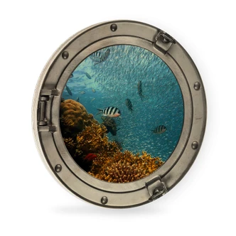 Wall Circle Wood 3D Optics - Fish  