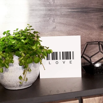 Bloc en bois à poser - Code barre - Love 