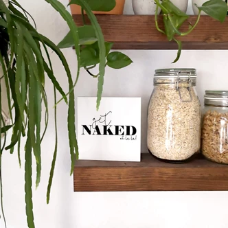 Houten Decoratieblok Get naked 