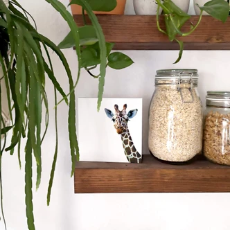 Quadro in legno da appoggio Graves - Giraffa 15x15 cm 