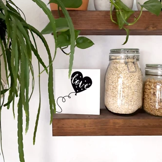 Wood Print to put up - Love balloon - 15x15 cm Wood Print to put up - Love balloon - 15x15 cm