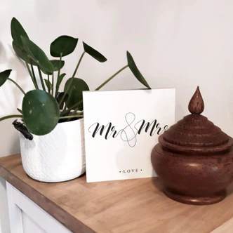 Houten Decoratieblok Mr and Mrs 