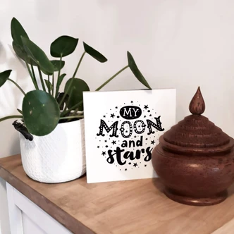 Houten Decoratieblok My Moon and Stars 