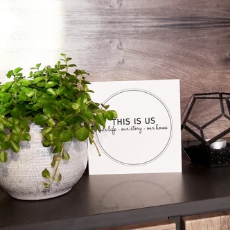 Wood Print to put up - This is us - 15x15 cm 