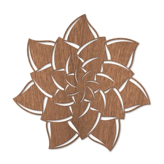 Houten Wanddecoratie Mahoniefineer Mandala Bloem 