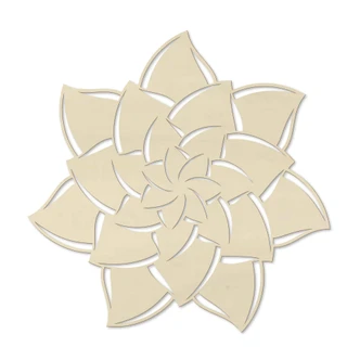 Wanddecoratie Populierenhout Mandala Bloem 