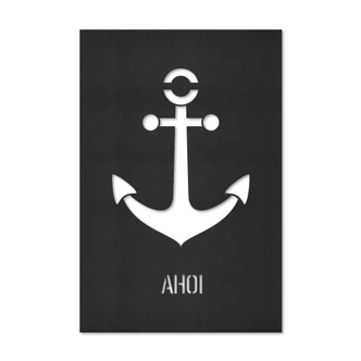 MDF - Holzdeko Ahoi mit Anker 