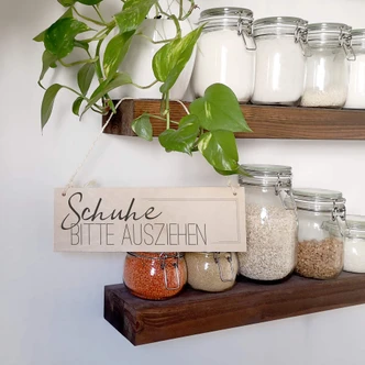 Holzschild Schuhe bitte ausziehen 