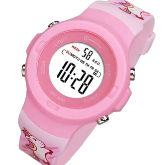 Sportklocka | Digital klocka för barn och tonåringar | Rosa enhörning 