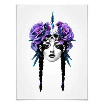 Póster Irlanda - Guerrero del Nuevo Camino - Calavera y tibias cruzadas 
