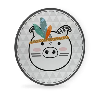 Alu-Dibond Wall Circle Little Indian Pig 