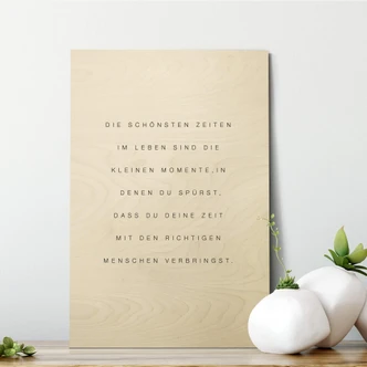 Holzbild Die schönsten Zeiten im Leben 