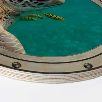 Stampa su legno effetto 3D - Tartaruga 