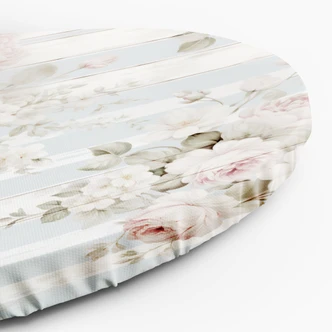 Rundes Leinwandbild Shabby Chic Blumen 