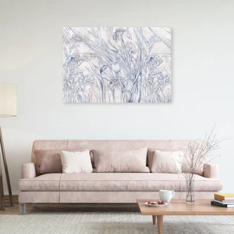 Leinwandbild, Irys Blumen Blau 